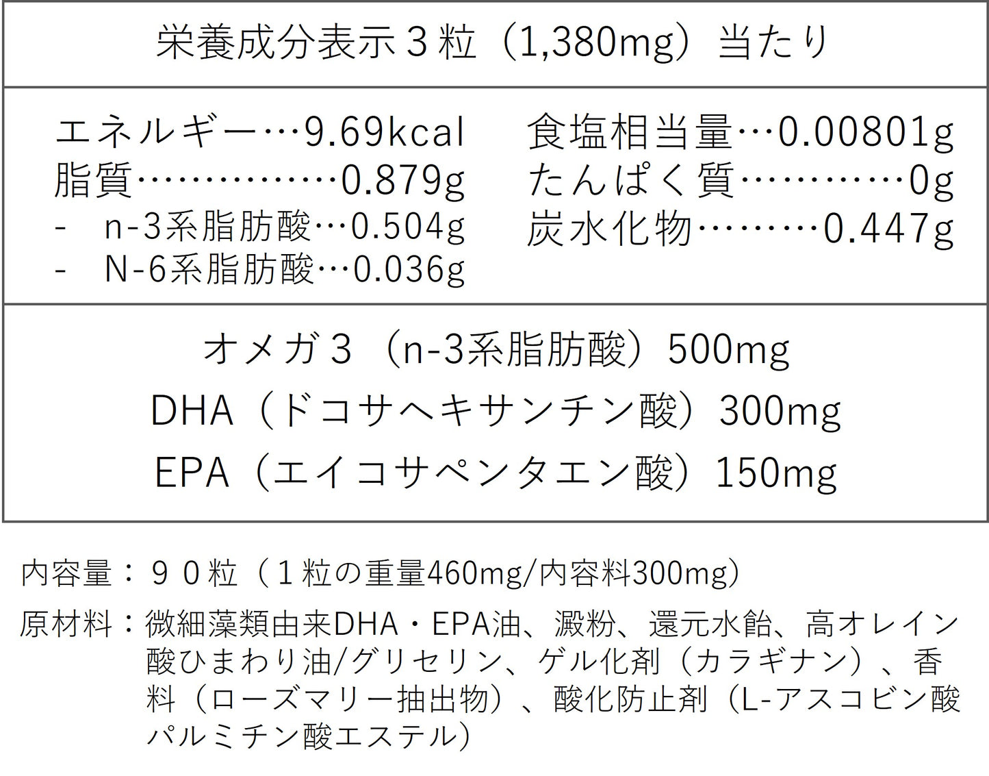 定期：植物由来のオメガ３（DHA & EPA)